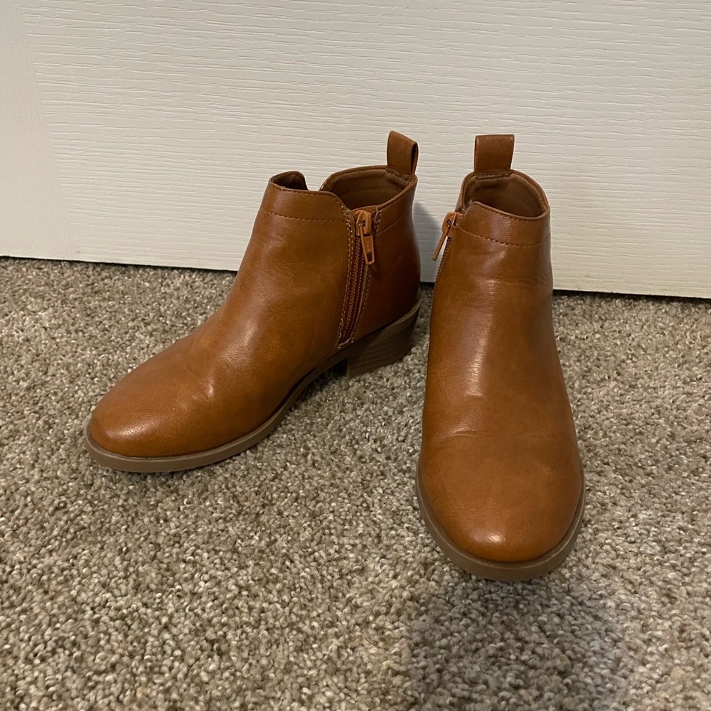 Girls Cognac Ankle Boots Girls Size 2
